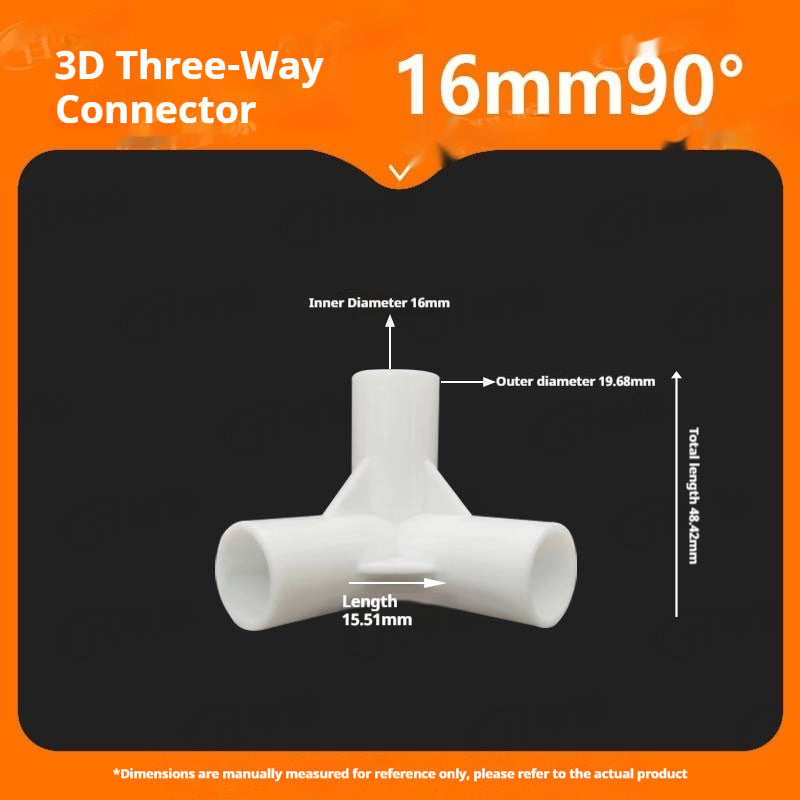 Connecteur à angle droit à trois voies en plastique