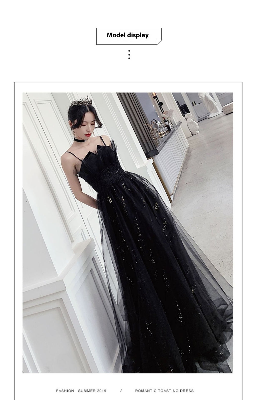 Robe de soirée noire Minorité tempéramentale Haut de gamme