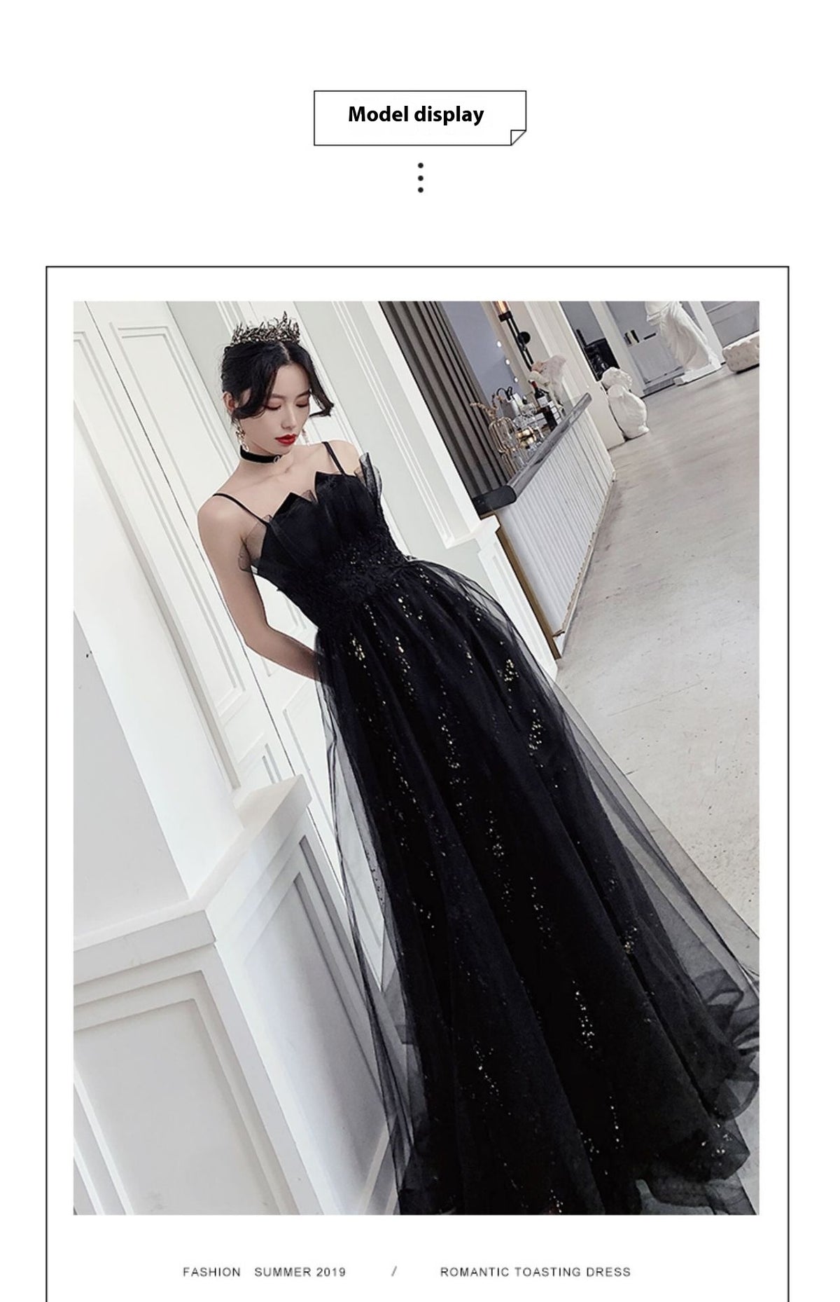 Robe de soirée noire Minorité tempéramentale Haut de gamme
