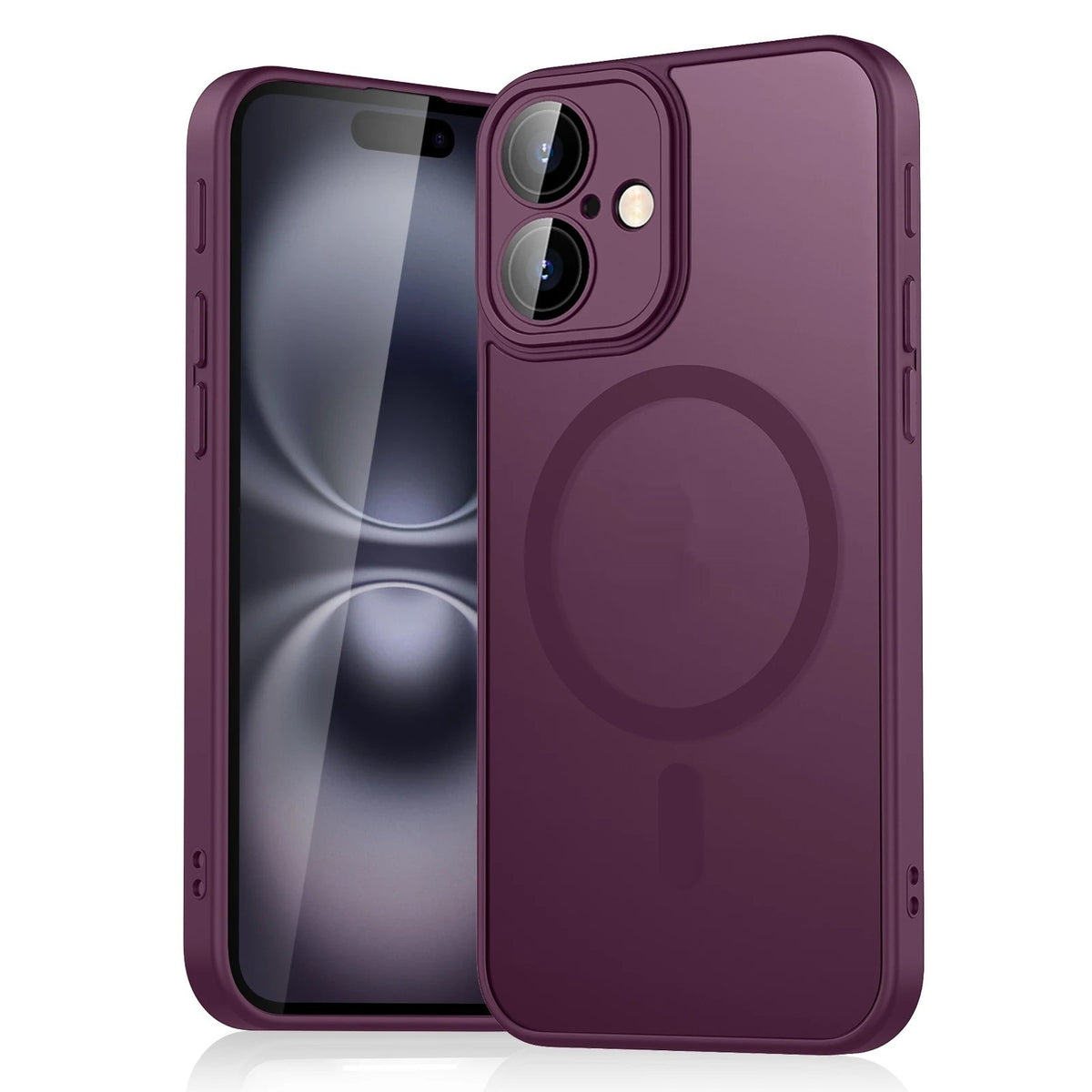 Magnetic Suction Skin-feel Semi-transparent Full Phone Case