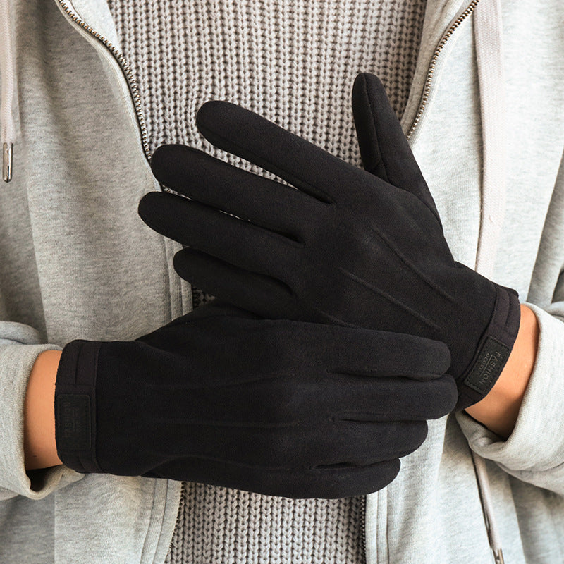 Gants pour hommes Gants chauds d'hiver doublés de polaire Dralon Coréen Wind-proof et Cold Protection Touch S
