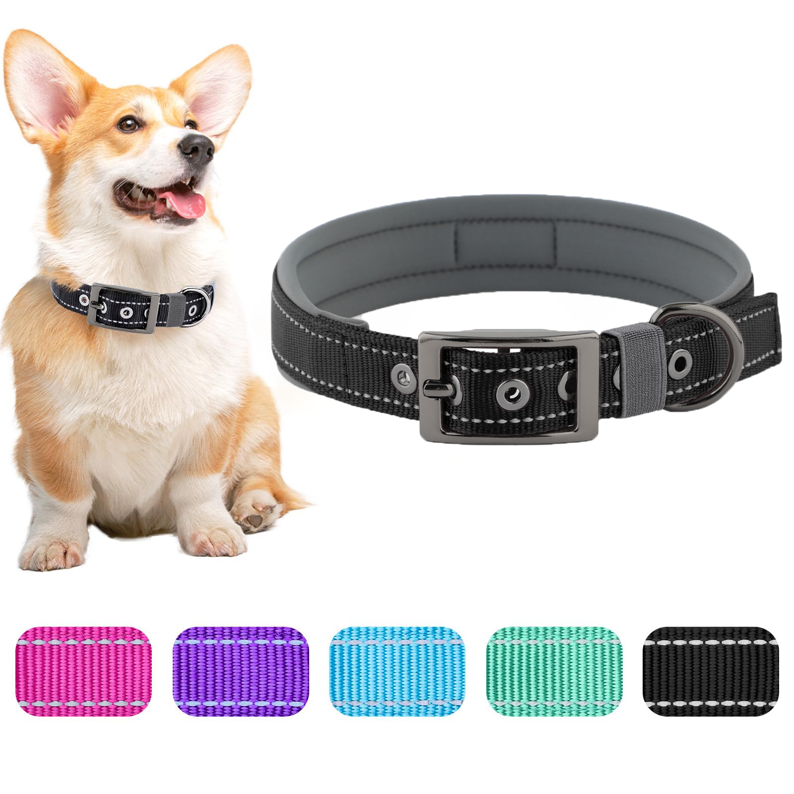 Collier réfléchissant pour chiens moyens