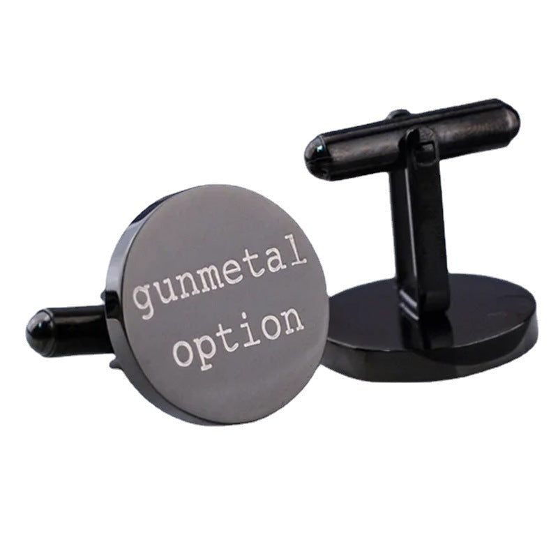 Men's Suit High-grade Cufflinks Gravured Name Pattern Cufflinks