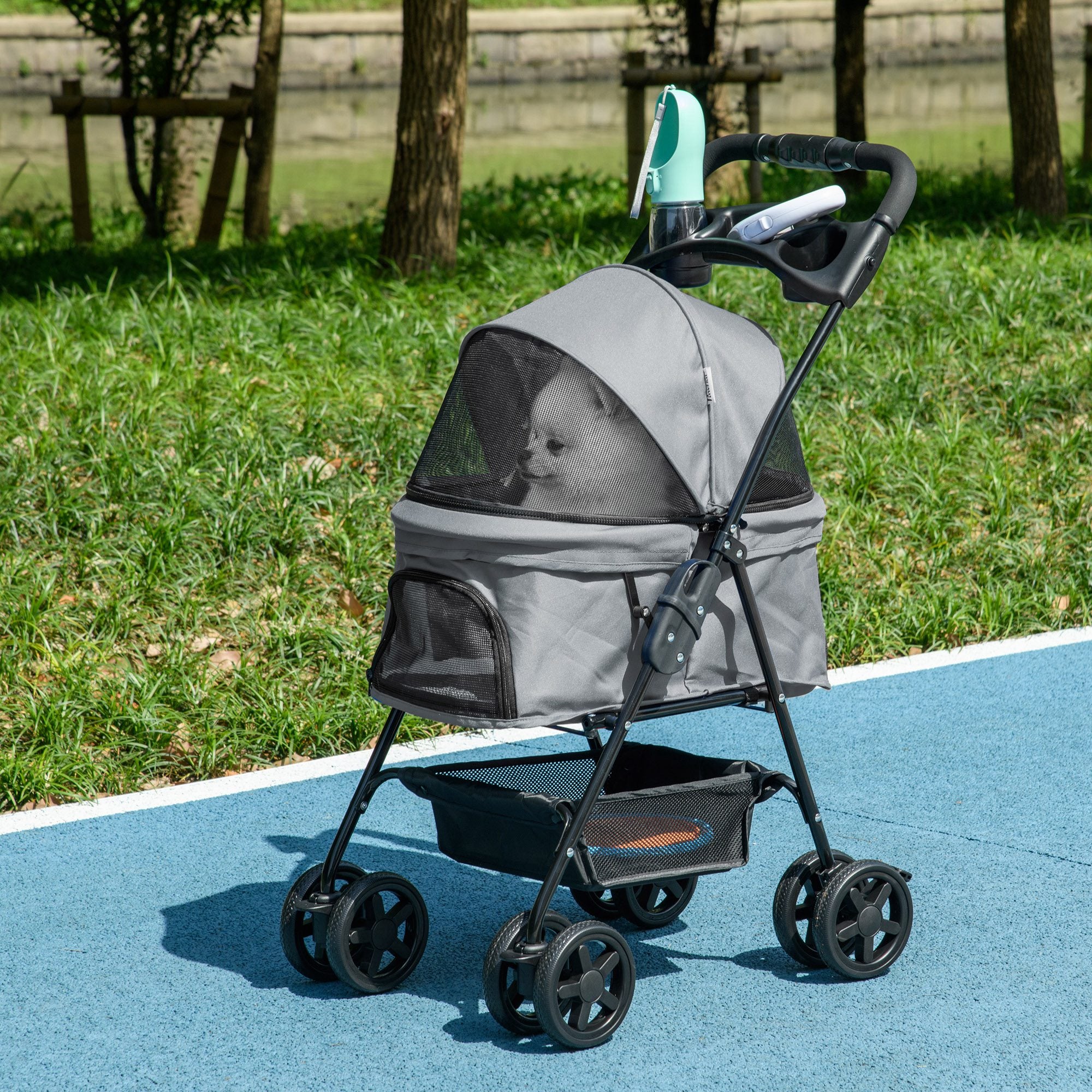PawHut Pram Dog Poussette pliable pour chien poussette avec 4 roues