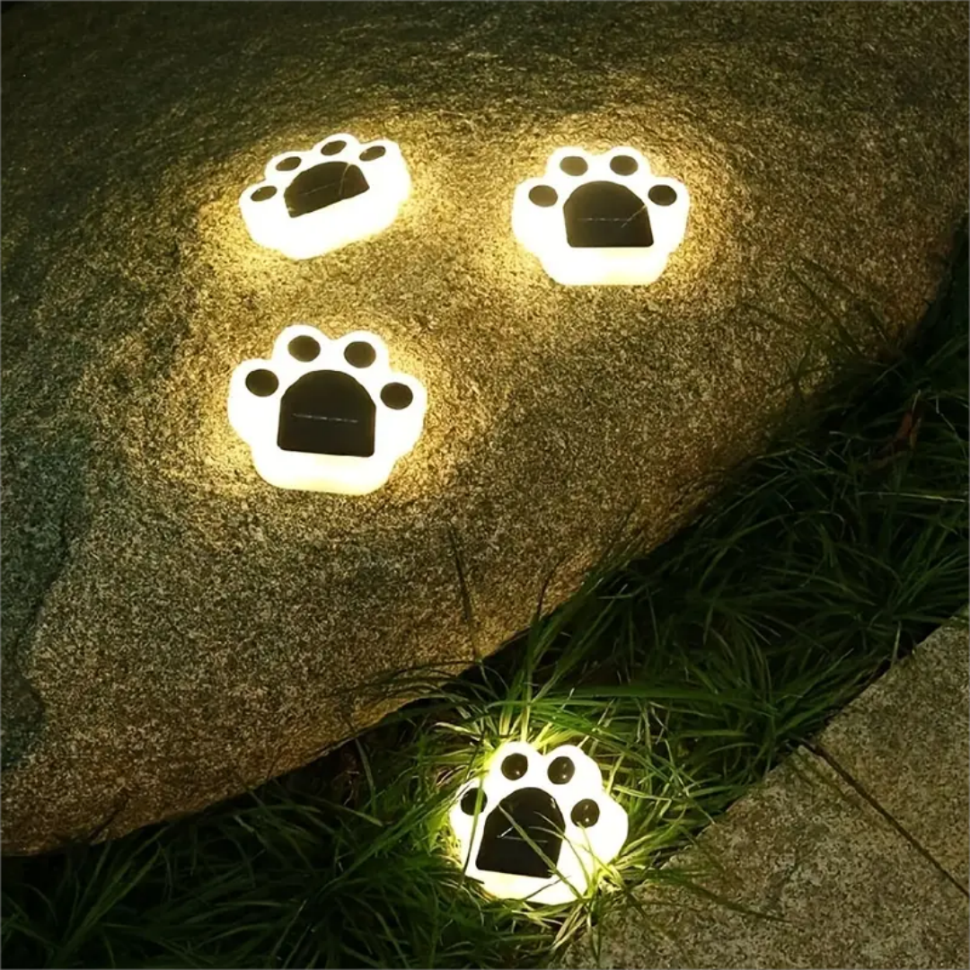 LED Solar Garden Light Outdoor Waterproof Garden Décoration Dog Cat Animal Paw Print Light