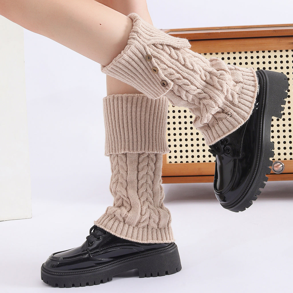 Automne Hiver épais Acrylique tricoté jambes chaud avec rayures modèle slouch Style pour les femmes
