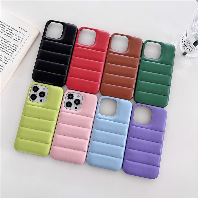 Clapet de téléphone en cuir d'Instagram en couleur solide