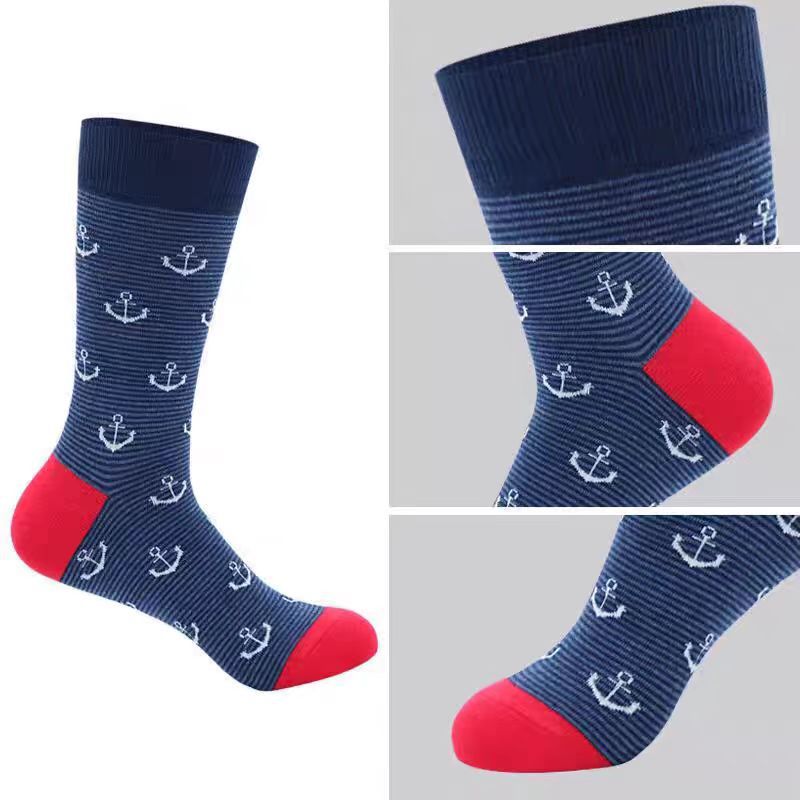 Chaussettes en coton rayé Homme Plus Taille