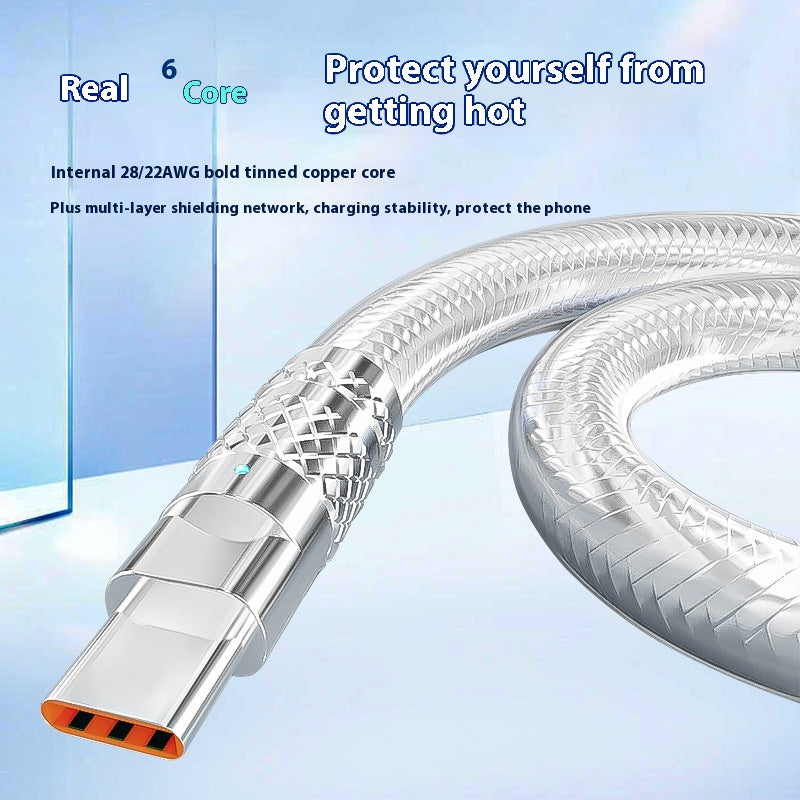 Type C Câble de données argent CCC Certification Super Fast Charge 6A