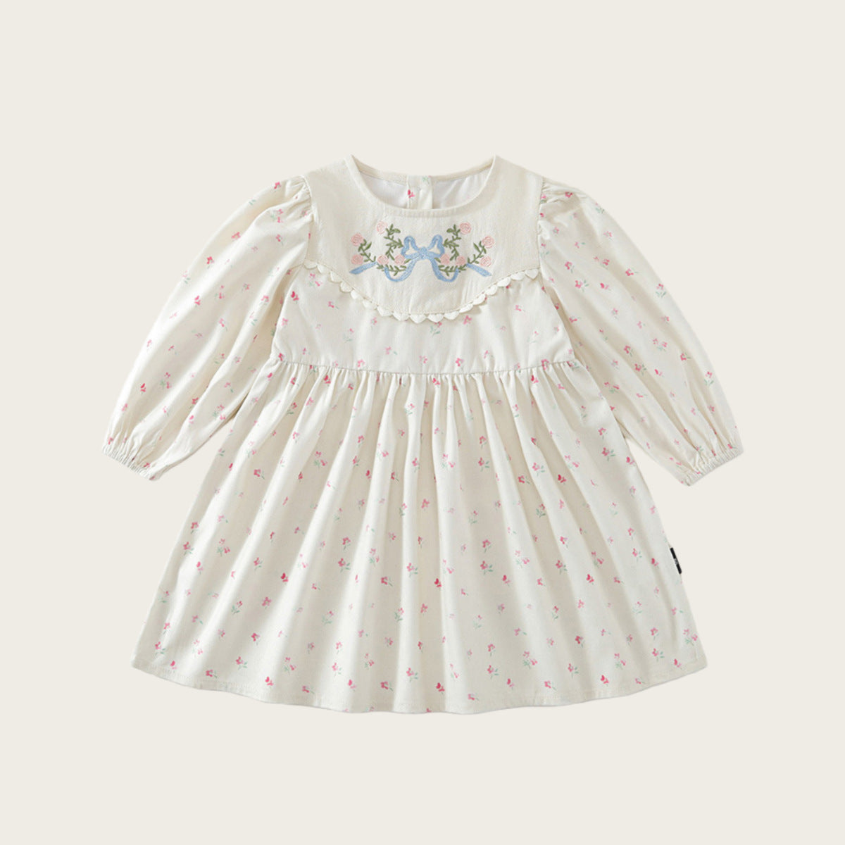 Robe brodée Florale Vintage style français pour filles