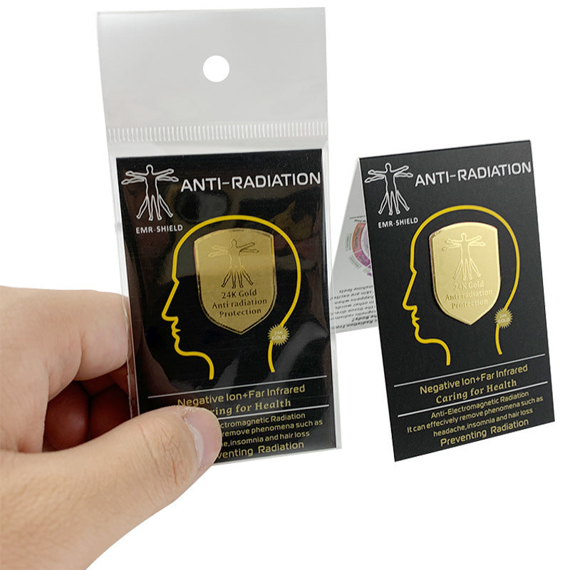 Bouclier d'or en forme de deux personnes Motif de téléphone mobile Sticker