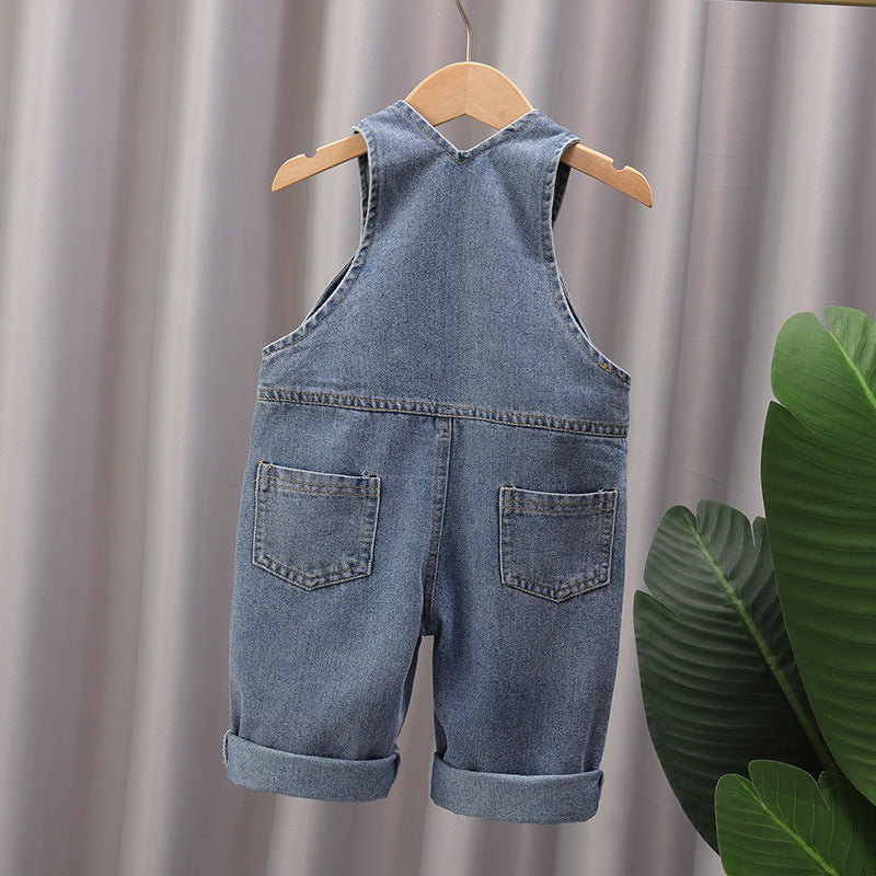 Survêtements en denim pour bébé imprimés rétro-causés