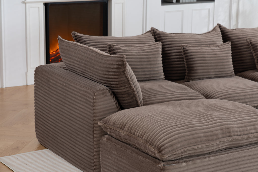 129,8" Largeur Cloud Couch Oversize Modular Sectional Canapé Vrai Relax Comfy Coupes Wide&De