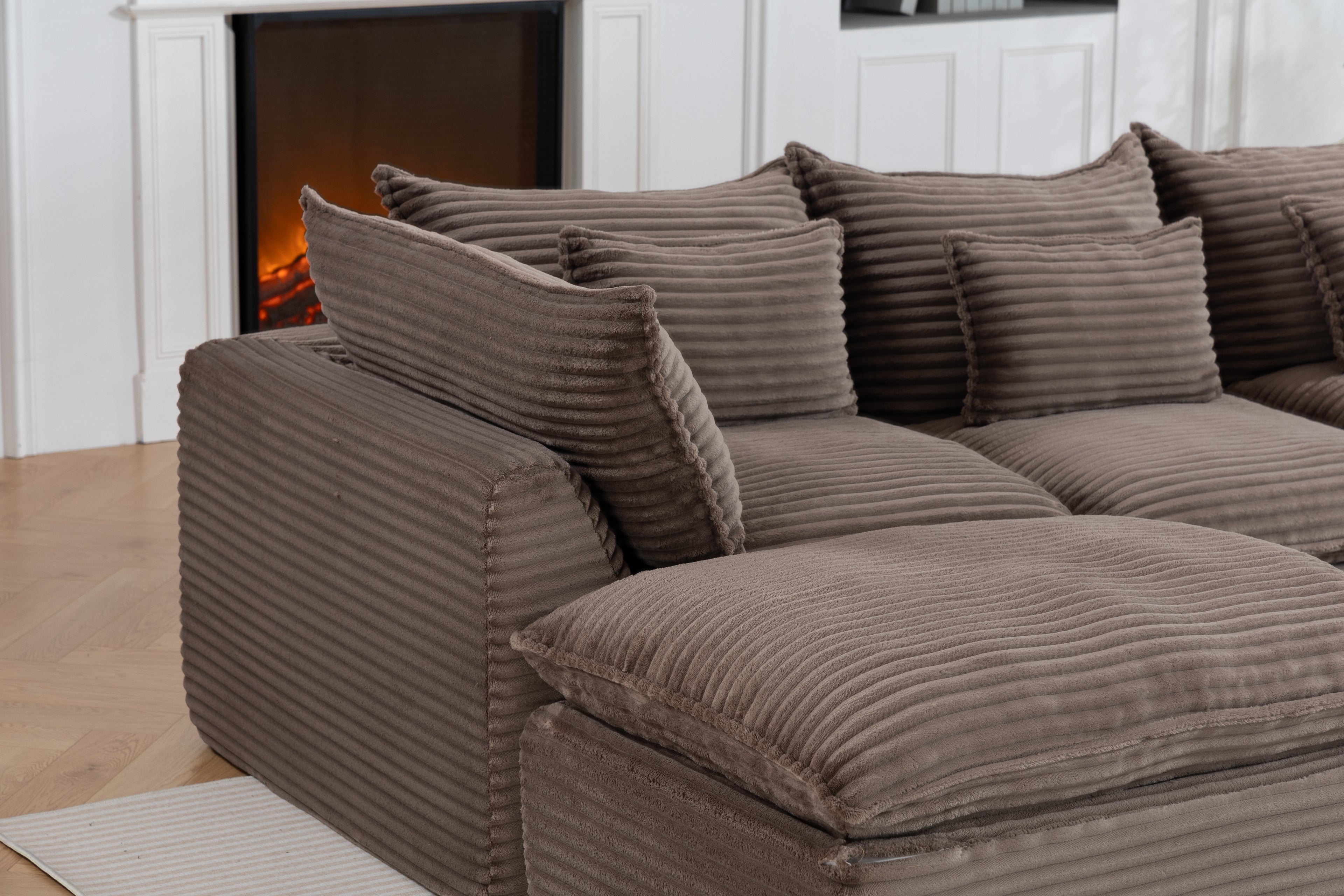 129,8" Largeur Cloud Couch Oversize Modular Sectional Canapé Vrai Relax Comfy Coupes Wide&De
