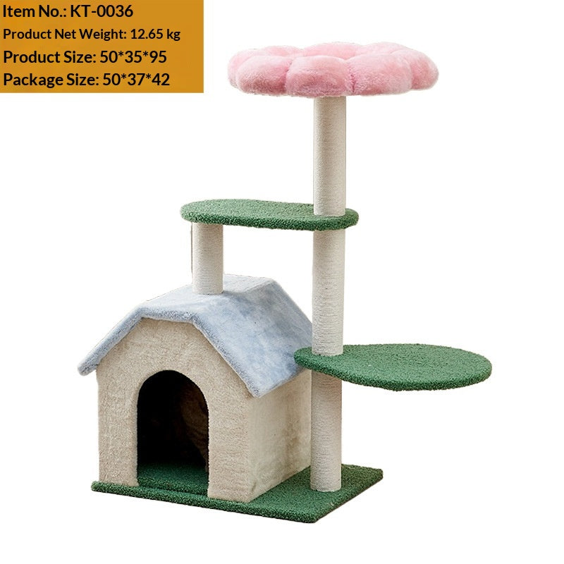 Arbre de chat avec panneaux de 12 mm d'épaisseur Lit de chat robuste