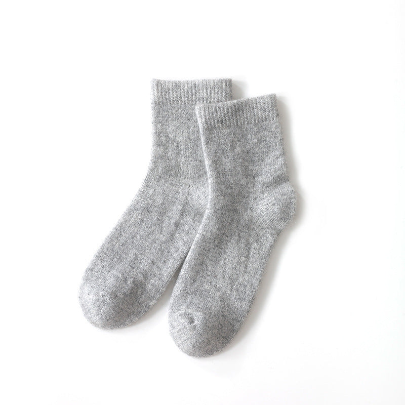 Mid-High Tube Pure Couleur Chaussettes en cachemire Chaussettes de maternité unisexe Hiver Chaussettes épaisses froides Guerre