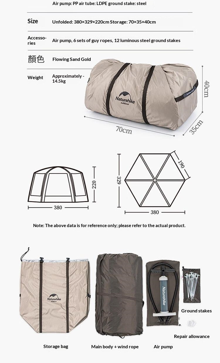 Portable Outdoor Multi-Person Silver Coated Canopy Tent