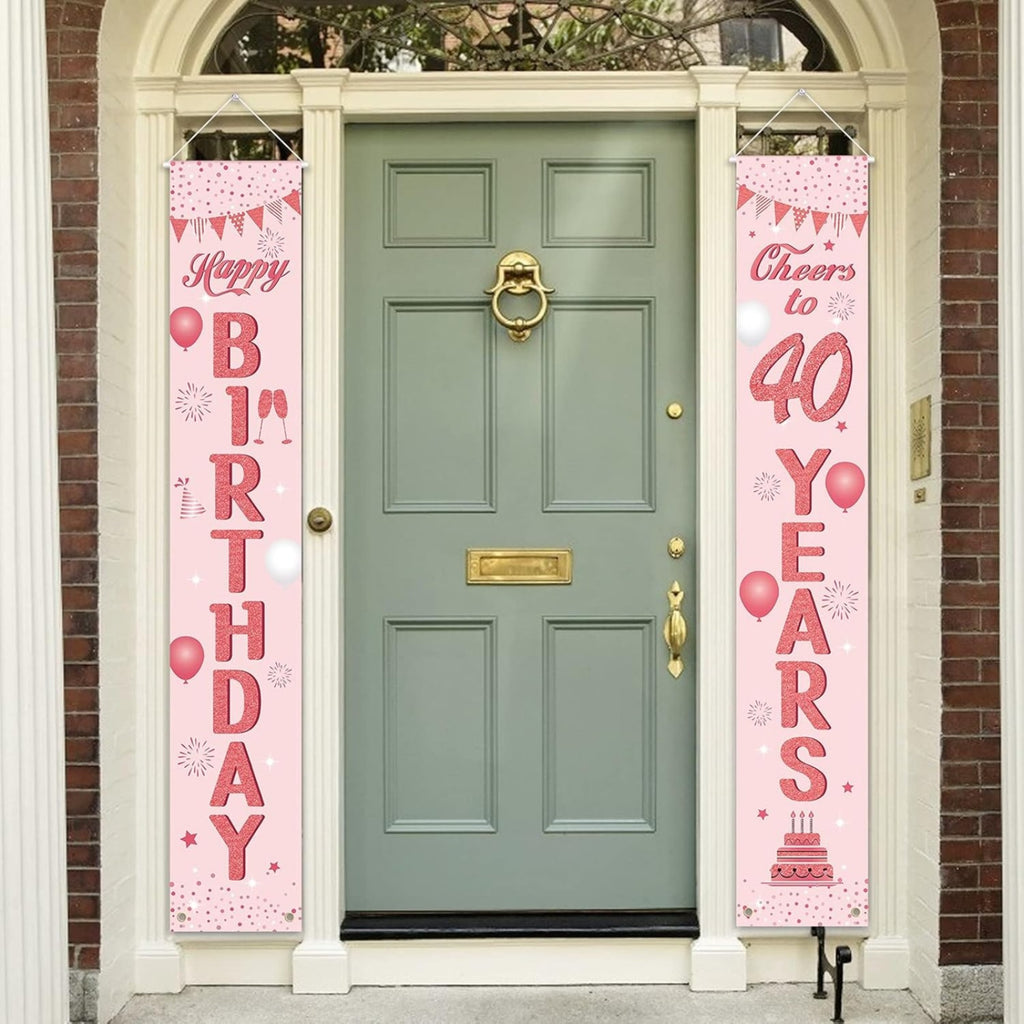 2 Joyeux anniversaire de 40 ans - Décorations d'anniversaire en or rose pour fêtes et célébrations