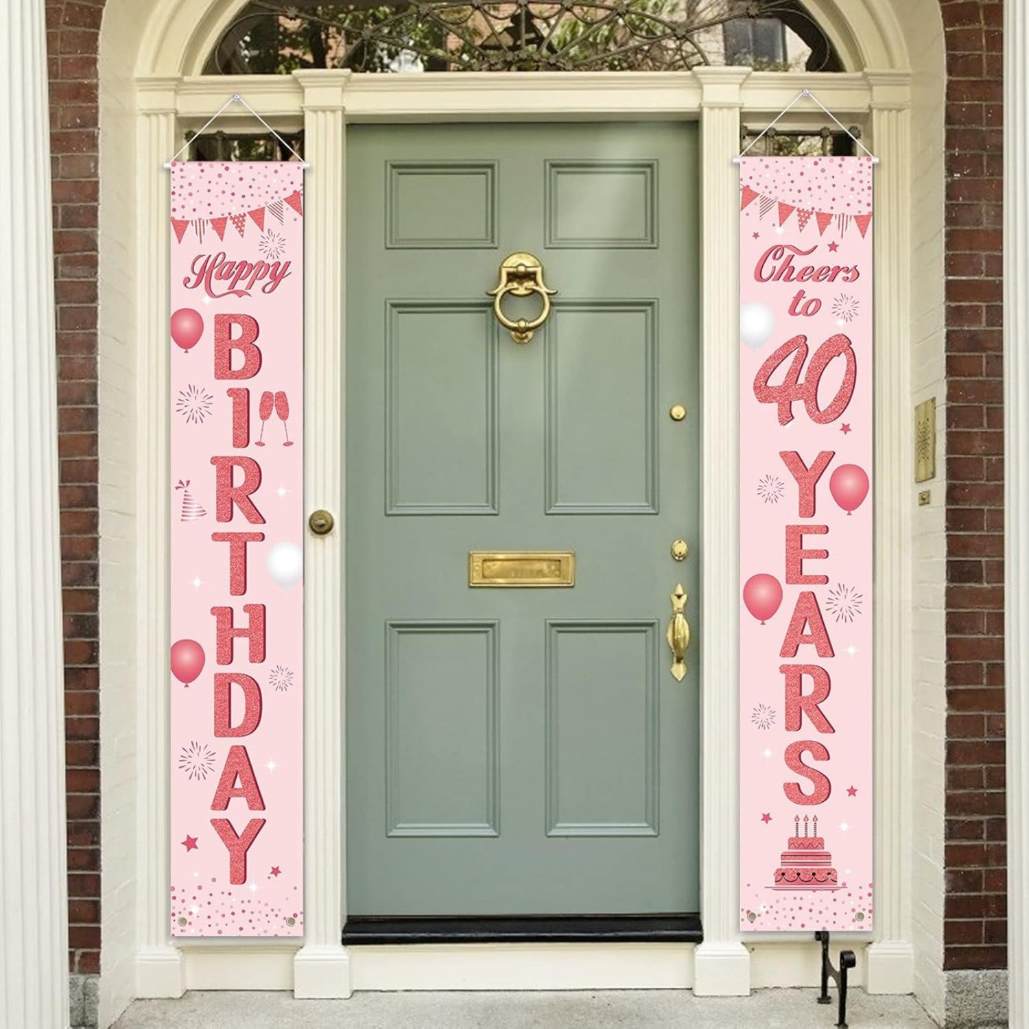 2 Joyeux anniversaire de 40 ans - Décorations d'anniversaire en or rose pour fêtes et célébrations