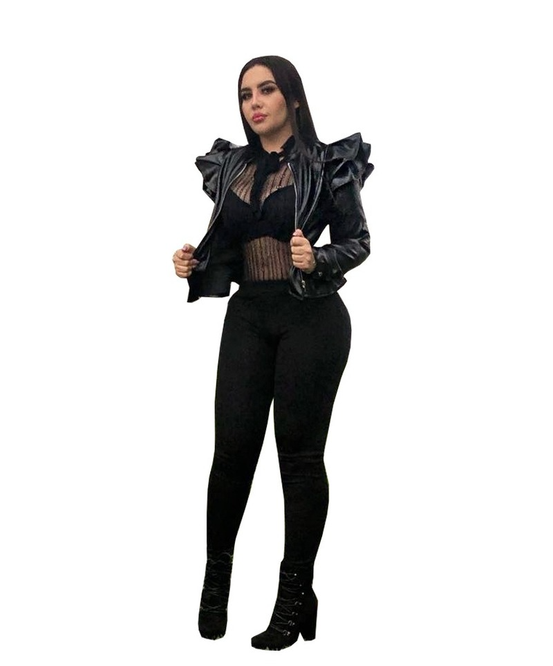 Veste en cuir casual pour femmes