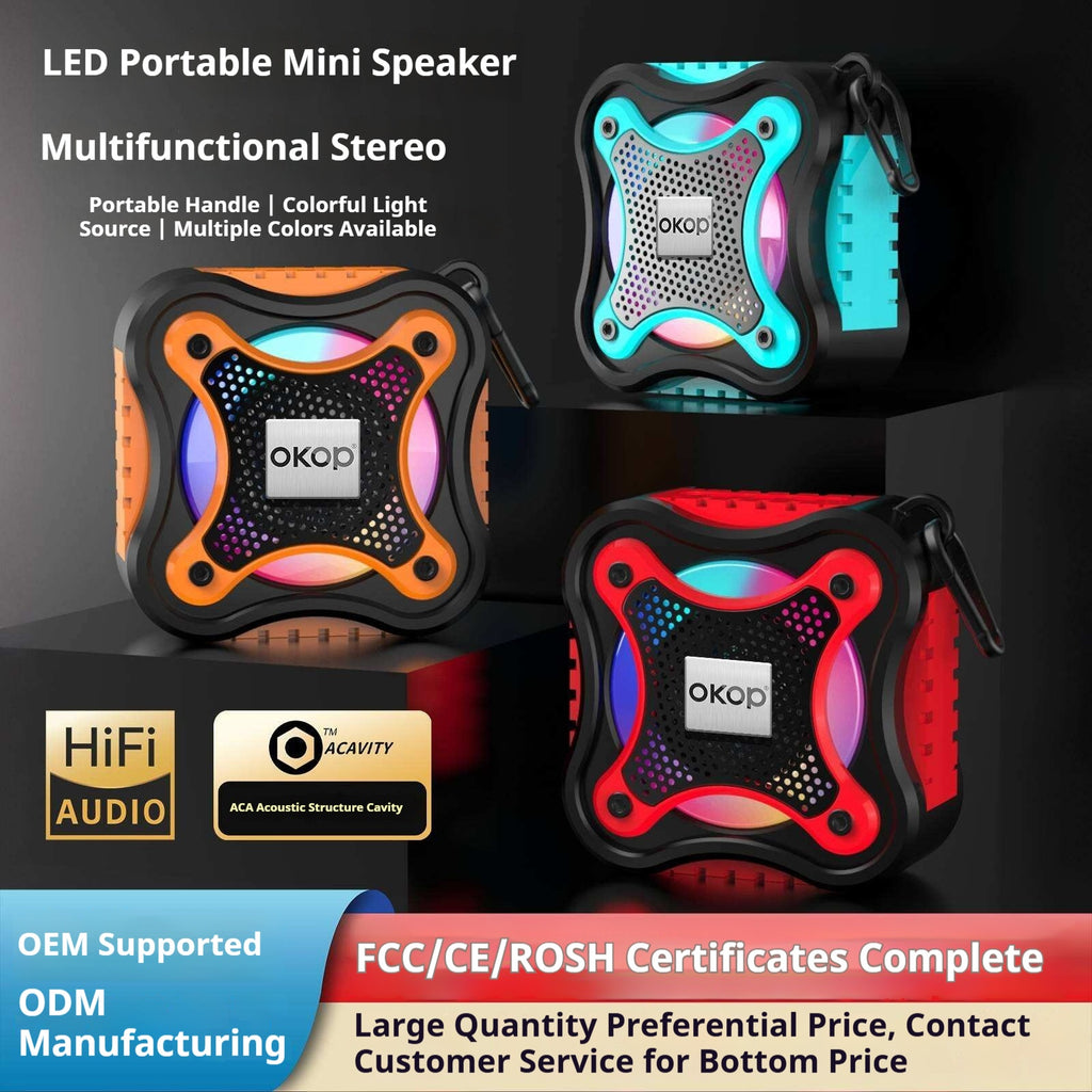 KP-868 Haut-parleur Bluetooth sans fil vendu à chaud doté d'un éclairage RGB à poignée portable