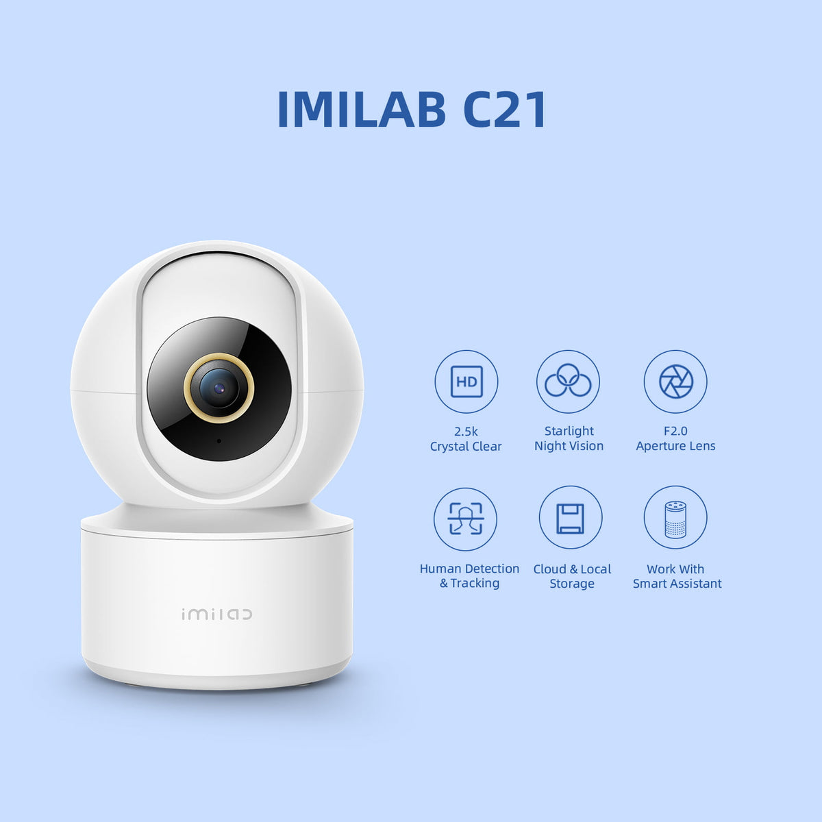 IMILAB C21 2.5K Vedio Wifi IP Smart Indoor Home Security Baby Monitor Surveillance Camera