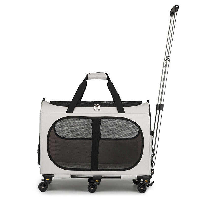 Chariot de transport multi-animaux avec sangle d'épaule et poignée pour chats et petits chiens