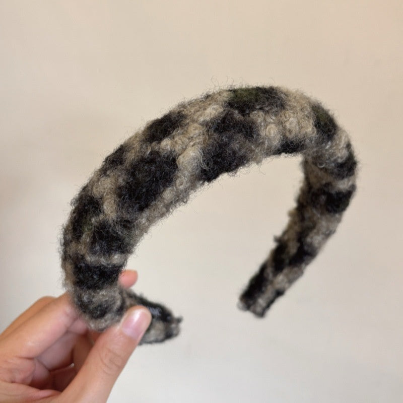 En automne et en hiver en peluche Leopard Bow Balles Clip Tempérament Femme Updo Shark Clip