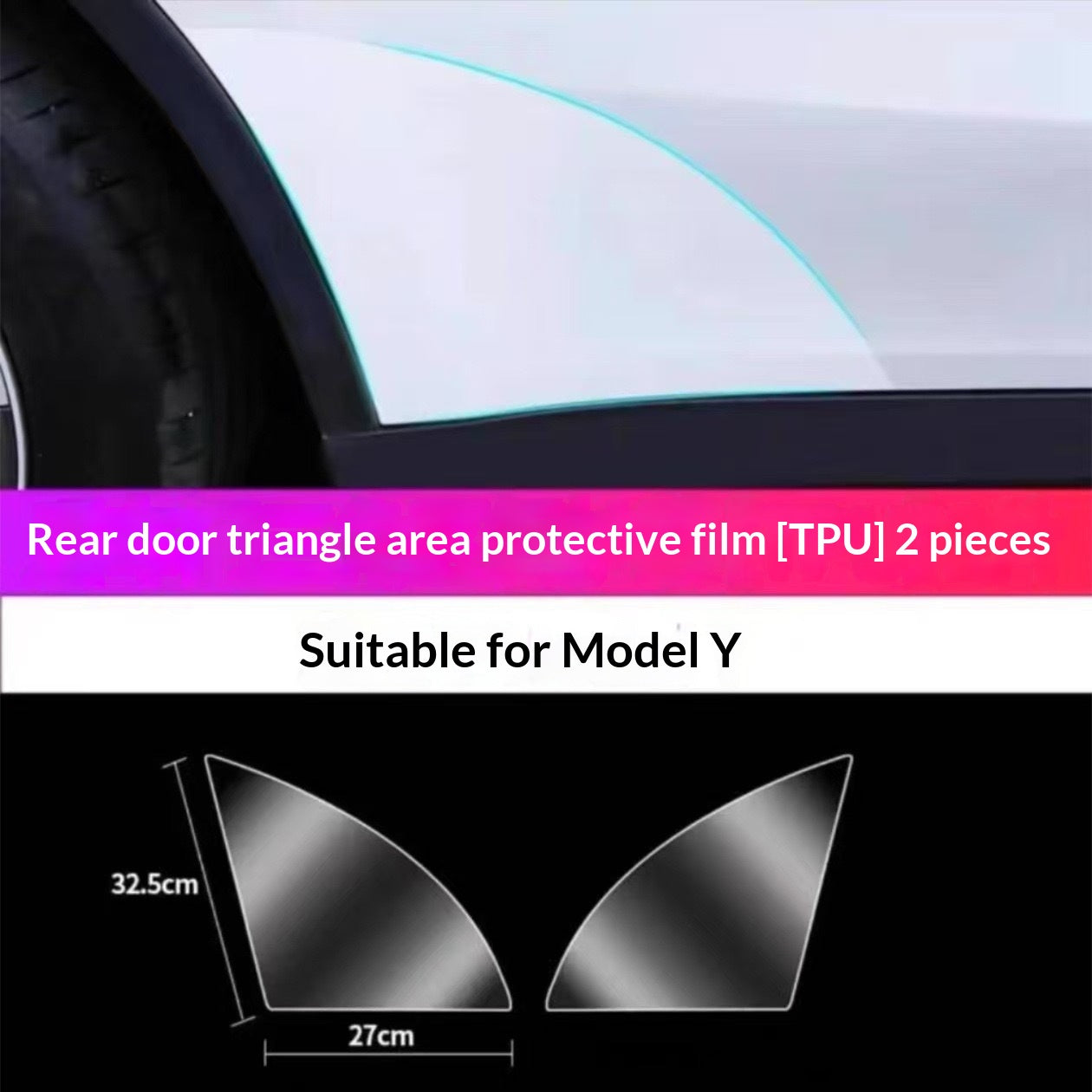 Applicable à Tesla Rafraîchir Édition Protection Triangle de porte de film Accessoires de plateau