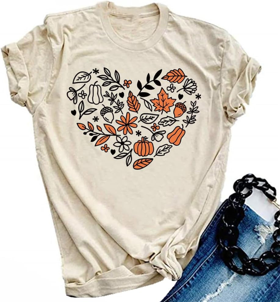 Halloween Pumpkin Impression personnalisée Col rond Manches courtes Top
