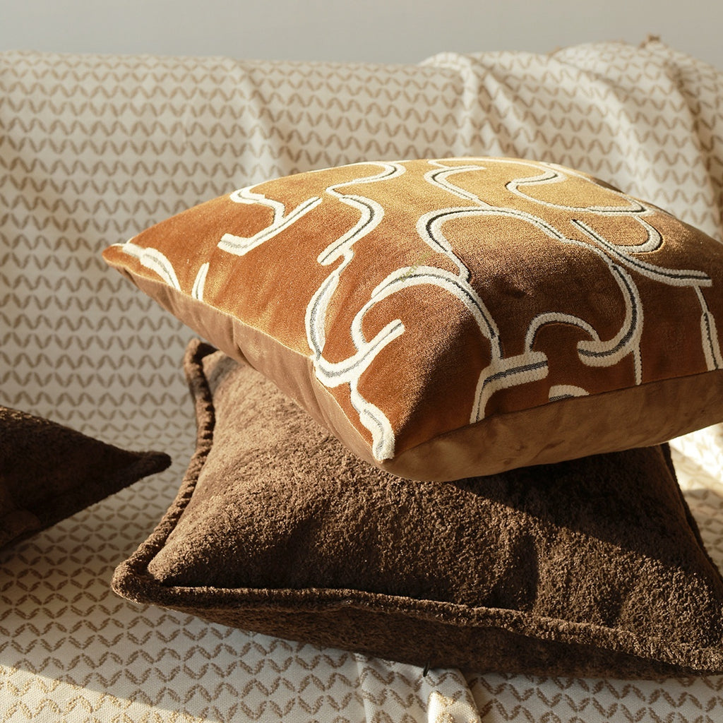 Coussin de canapé brun Couverture Lombaire Oreiller