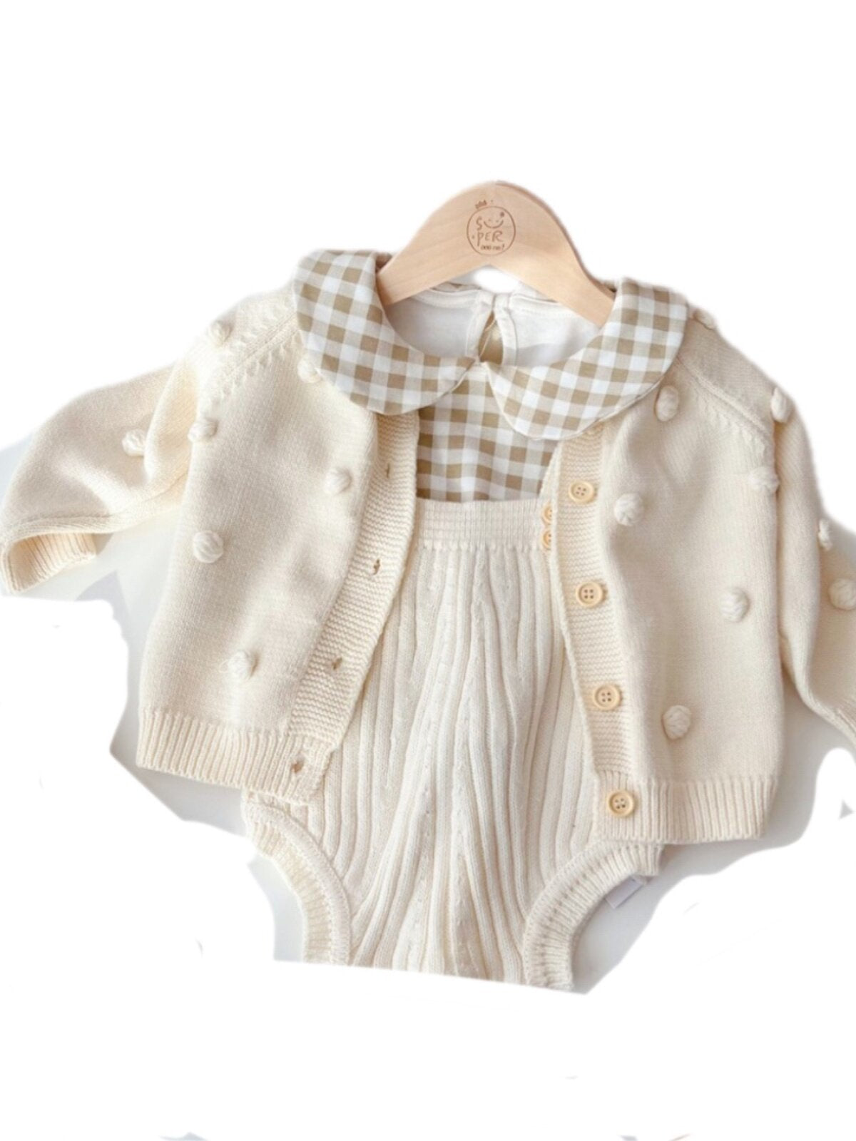 Coffret de cardigan en laine pour bébé