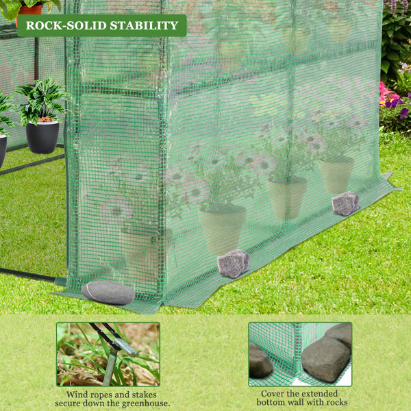 143x143x195cm Tube en fer noir Steeple avec 8 pièces Grille Fleur Stand avec fermeture à glissière