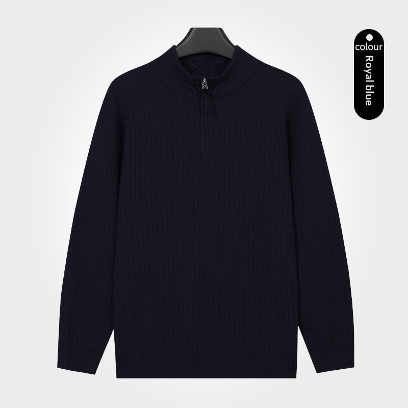 Sweater semi-zip pour hommes avec un léger luxe se sentir doux et chaud pour l'automne Et l'hiver