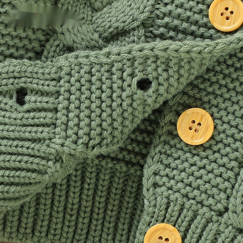 Vêtements de dessus à capuche à câblodistribution pour bébé