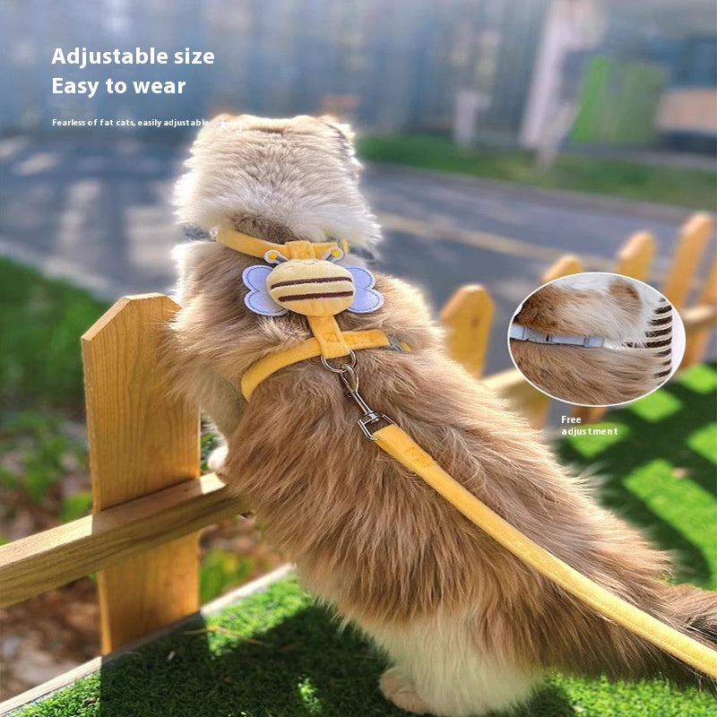 Outdoor Teddy Ajustable Internet Celebrity Bee Shape Cat Rope