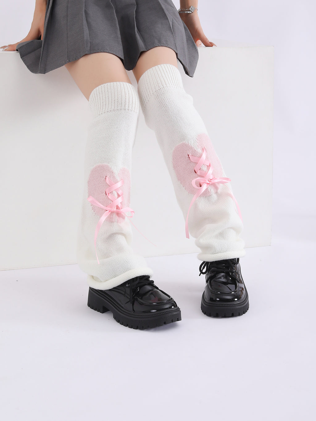 Fashion Y2K gothique tricoté flamboyant amour mignon Lolita Leg Warmer Pour Halloween Party Clubwear