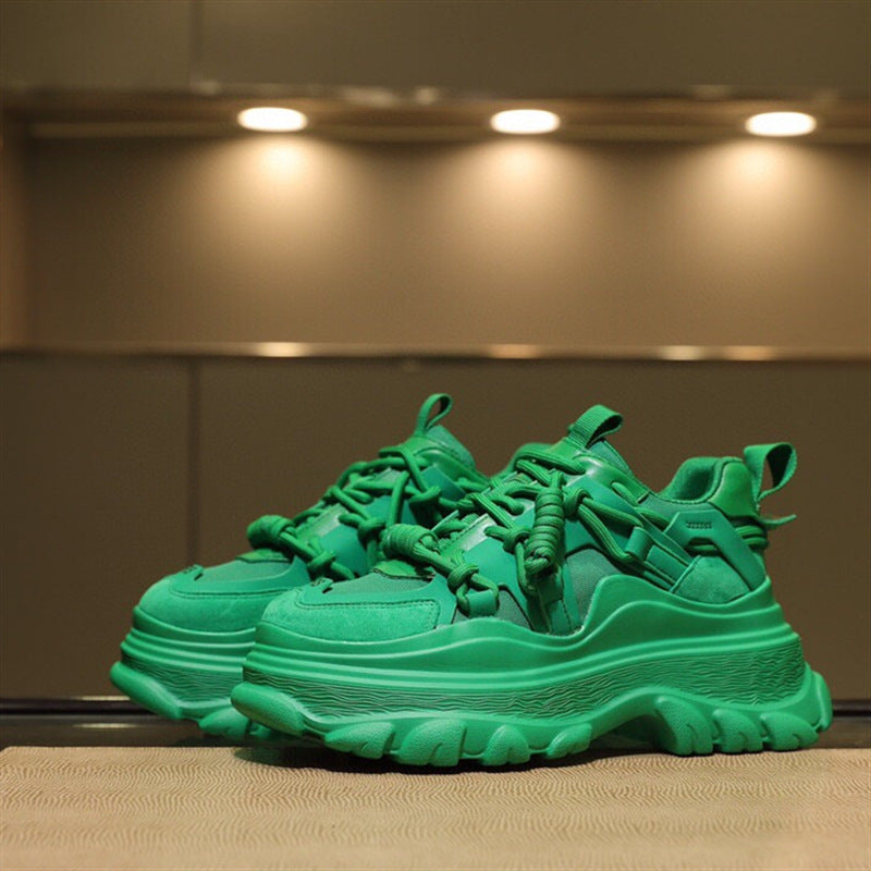 Sneakers de la plate-forme en cuir casual mode femme