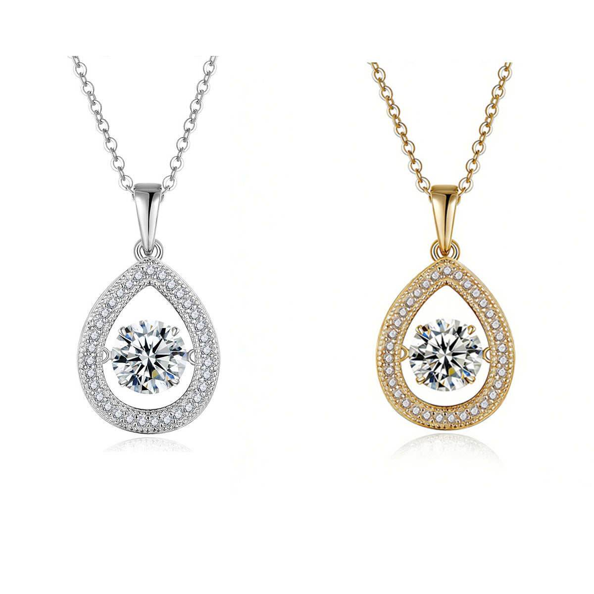 S925 Argent Sterling 1ct D Couleur VVS1 Moissanite Teardrop Collier 45cm Platine plaqué Pa