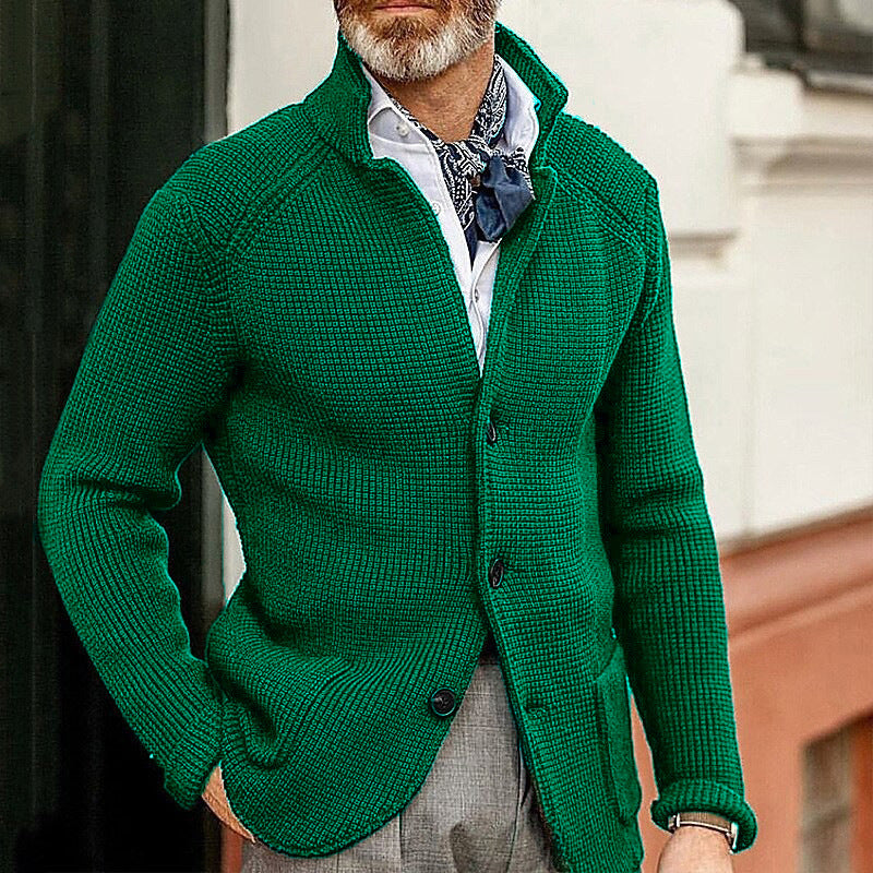 Veste de sweater en lapelle tricotée pour homme d'automne et d'hiver d'Amazon