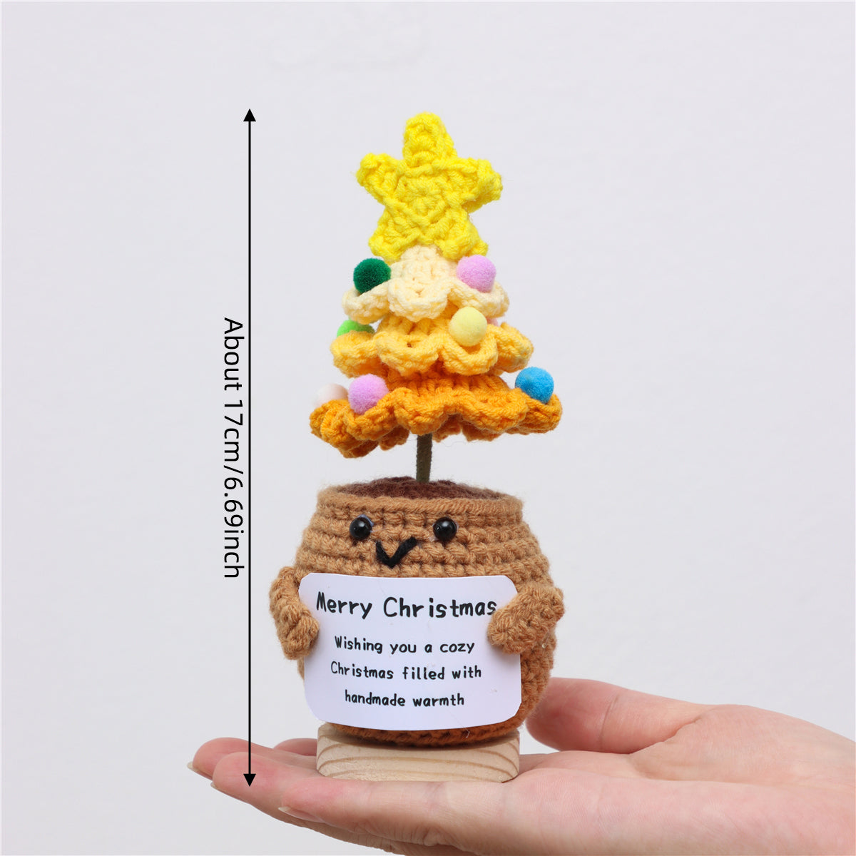 Crochet fait main arbre de Noël ornements de fleurs en pot combiné