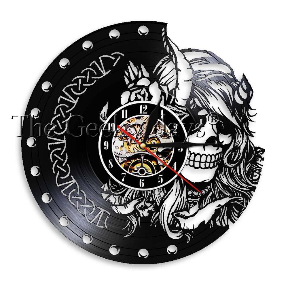 Texte ancien Charm Warrior Vinyl Record Horloge murale