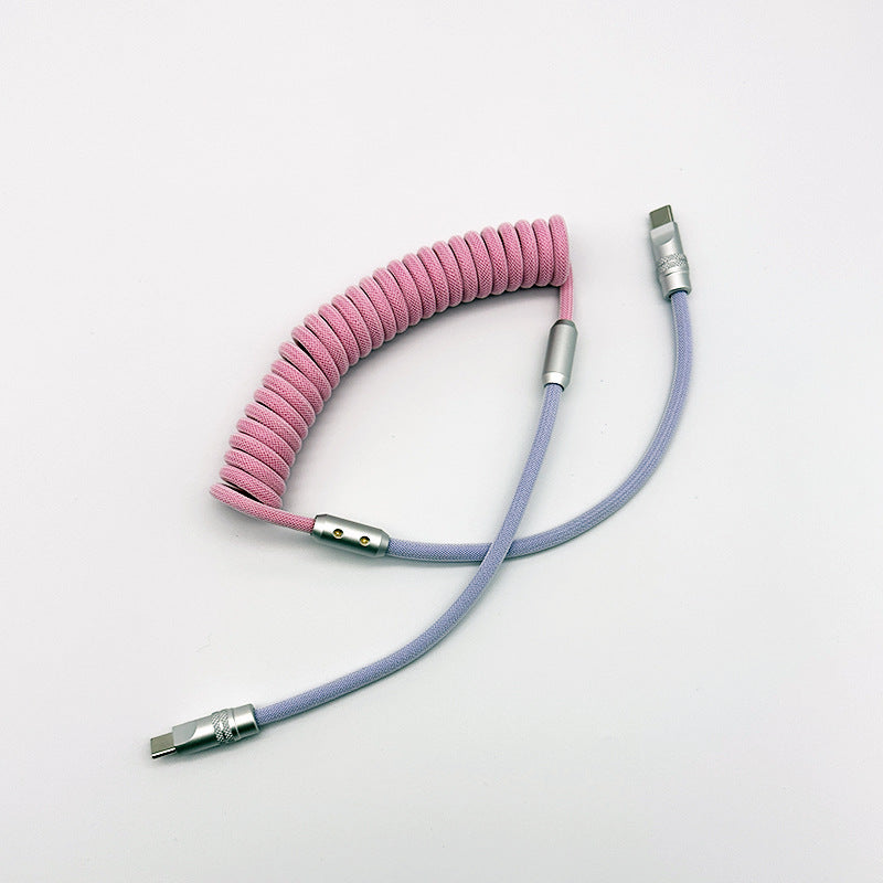 Two-tone Braided Spring Data Cable for In-Car CarPlay