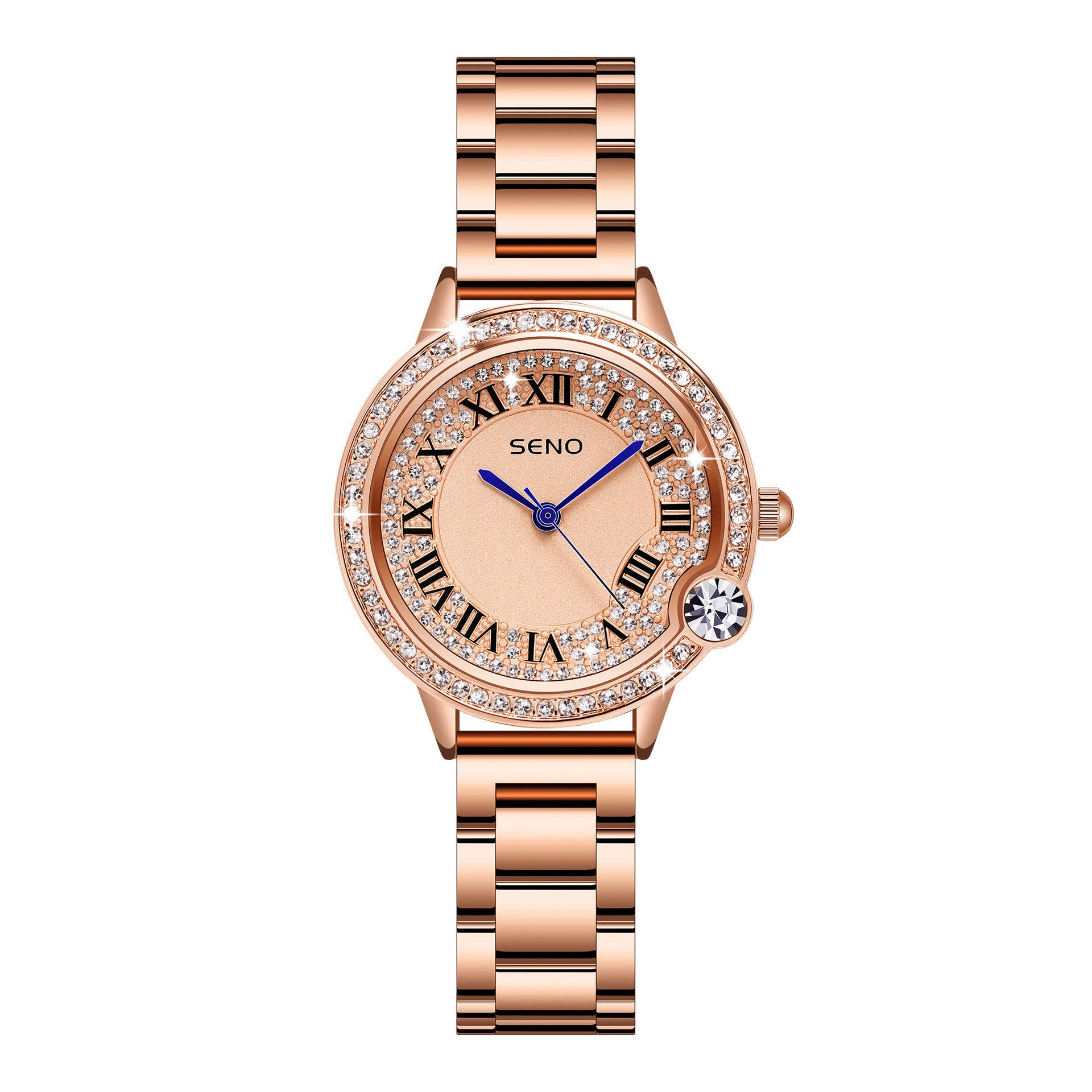 Élégant Quartz Full-Diamond en acier inoxydable Imperméable Femmes Montre