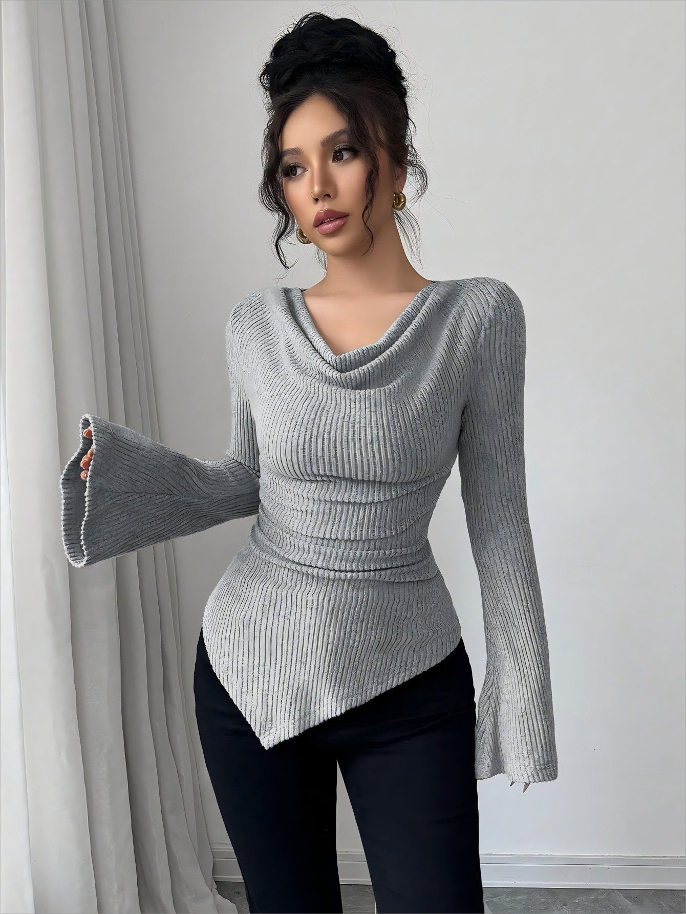 Chemise de base européenne et américaine en hiver