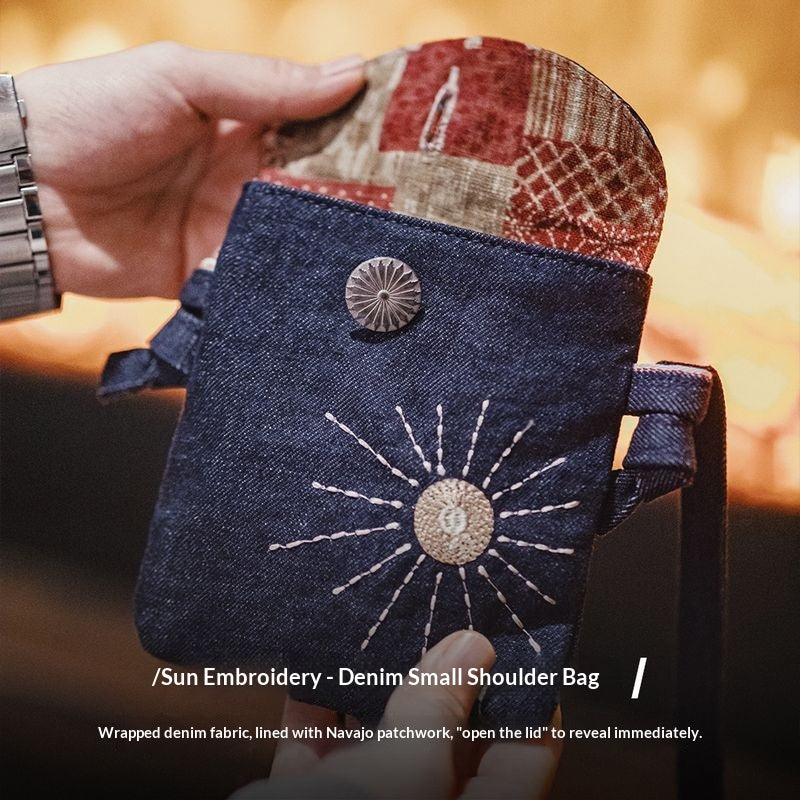 Simple sac d'épaule en mini-denim pour le corps de croix