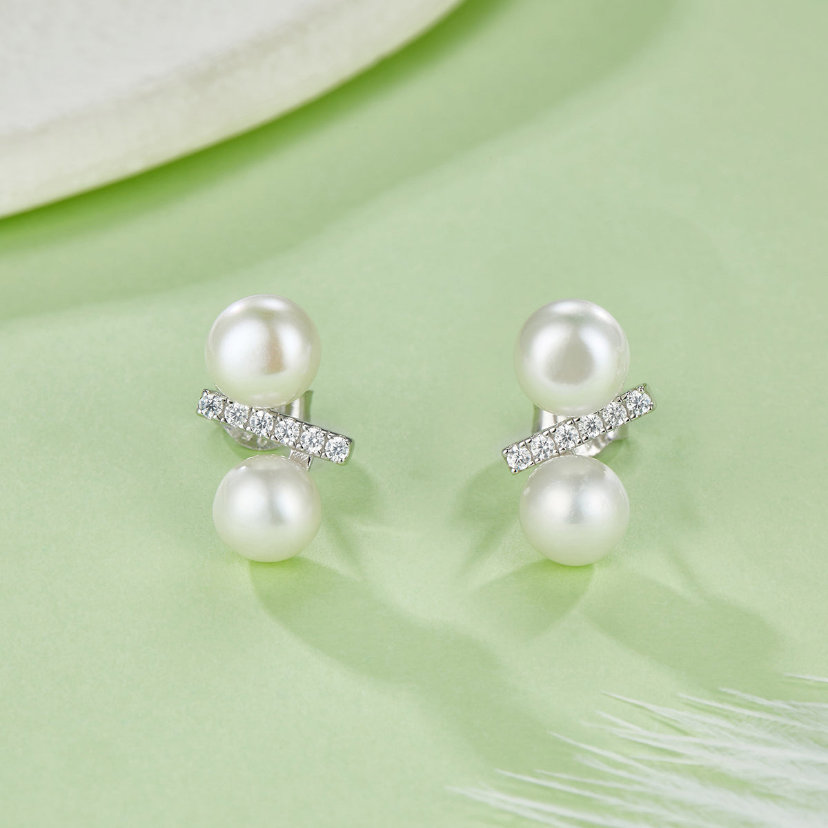 S925 Argent Sterling Boucles d'oreilles en perles d'eau douce naturelles pour femmes