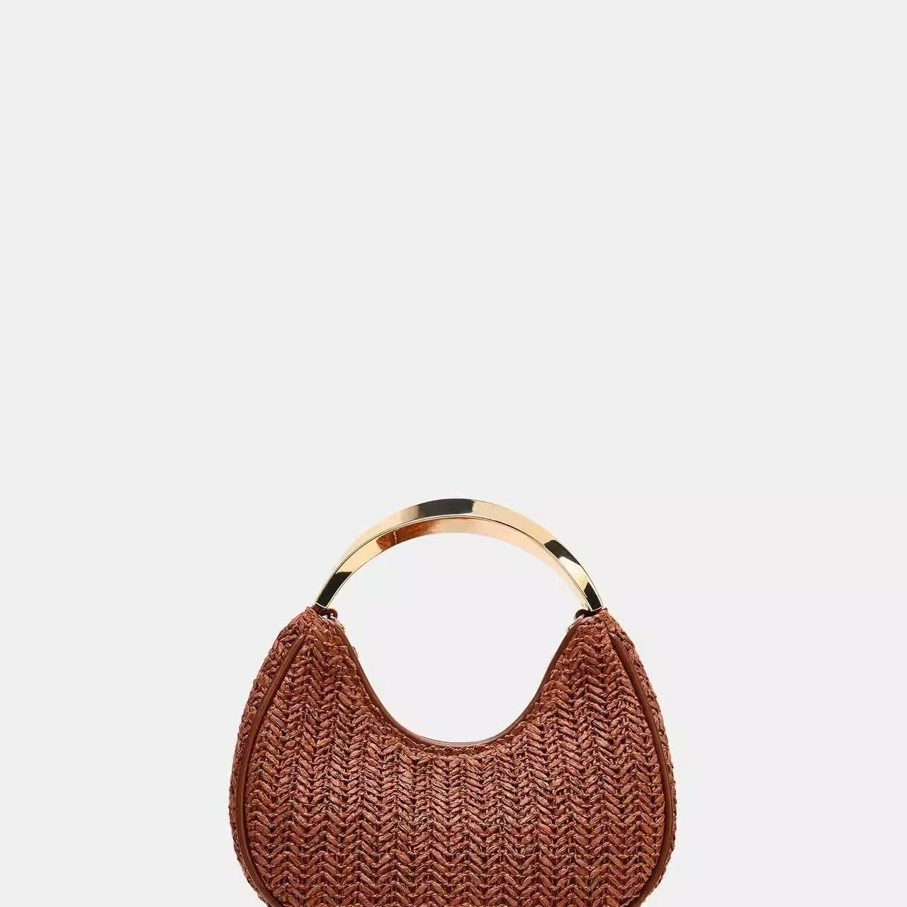 Sac de corps en chaîne tissé pour femmes avec poignée en métal