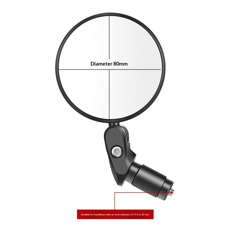 Grand Rétroviseur rond pliable Convex pour vélo
