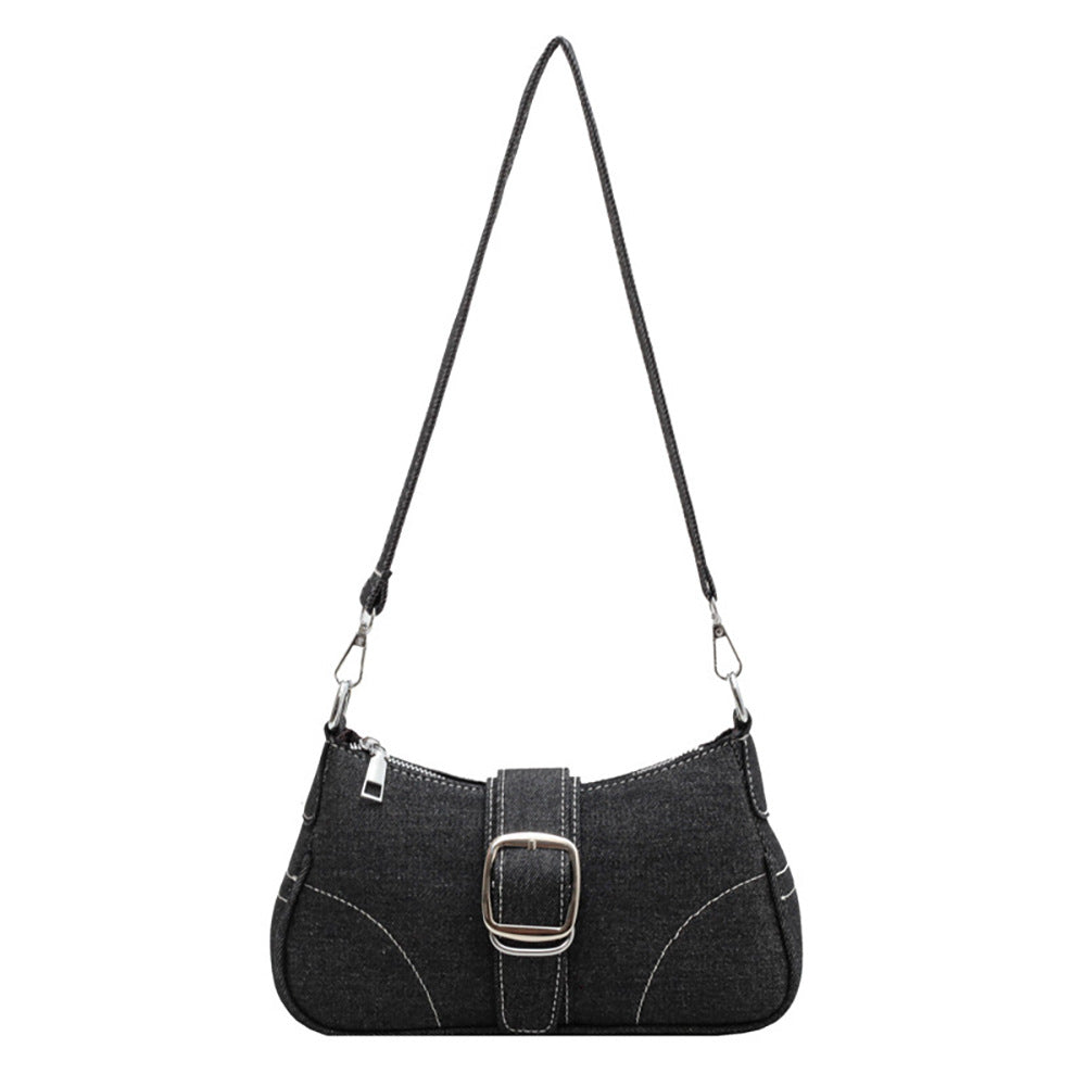 Women's Solid Denim Underarm Bag